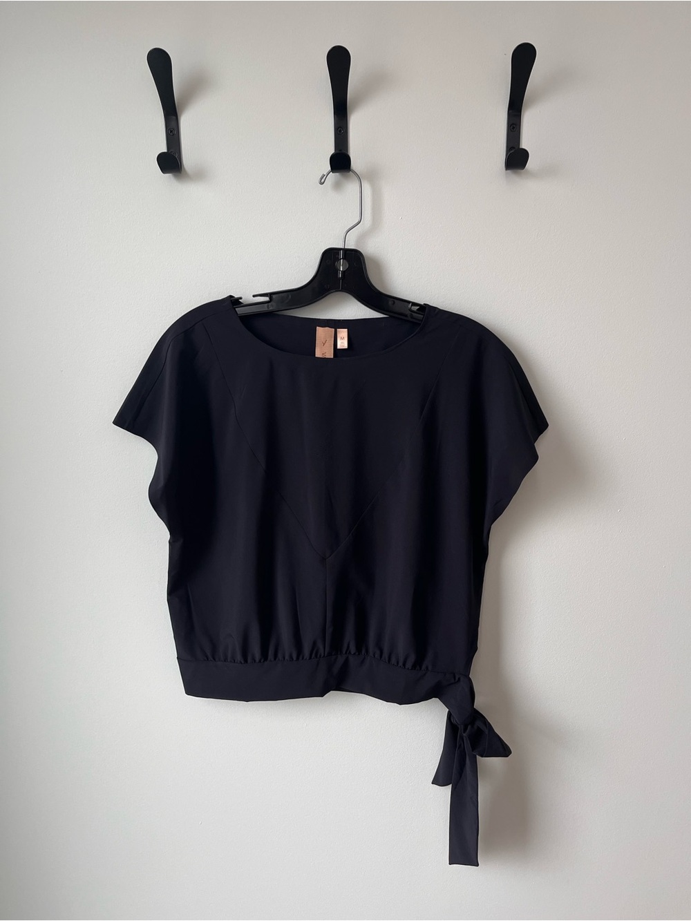 Women’s Black Tie-Hem Blouse